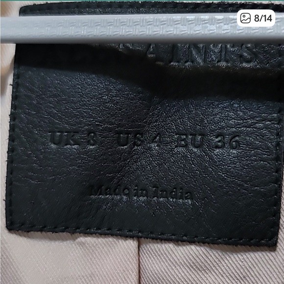 All Saints Balfern Soft Pink Leather Biker Jacket - Picture 6 of 6